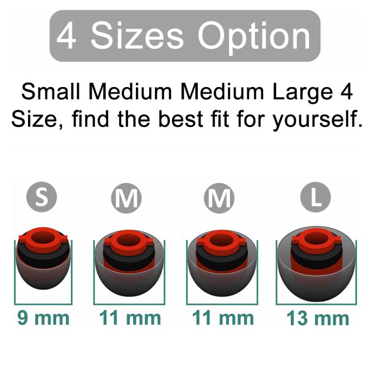 XDcase 4pcs  / Set Replacement Silicone Ear Tips Kit, S/M/M/L Size, 4PCS S/M/M/L Size