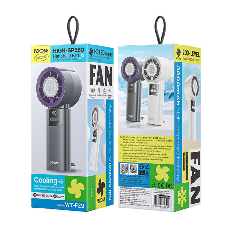 WK WT-F29 Icefon Cooling High-speed Handheld Fan