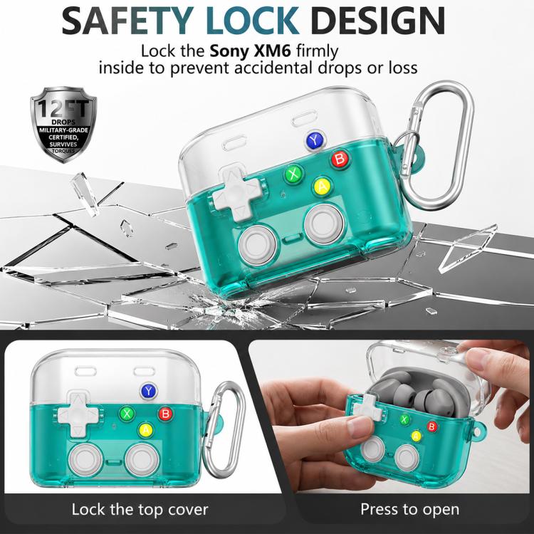 XDcase Transparent Retro Game Console Design Earbuds Case with Holder & Stress Relief Button, For Sony WF-1000XM6