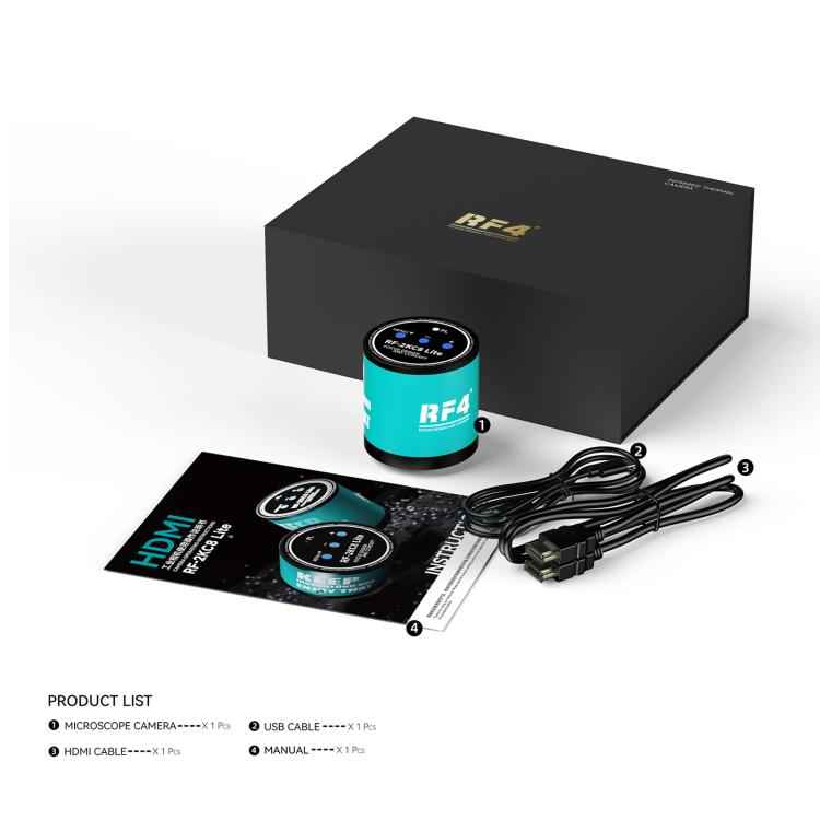 RF4 RF-2KC8 Lite 1080P HD High-Resolution Adjustable Camera for Trinocular Stereo Microscope, RF-2KC8 Lite
