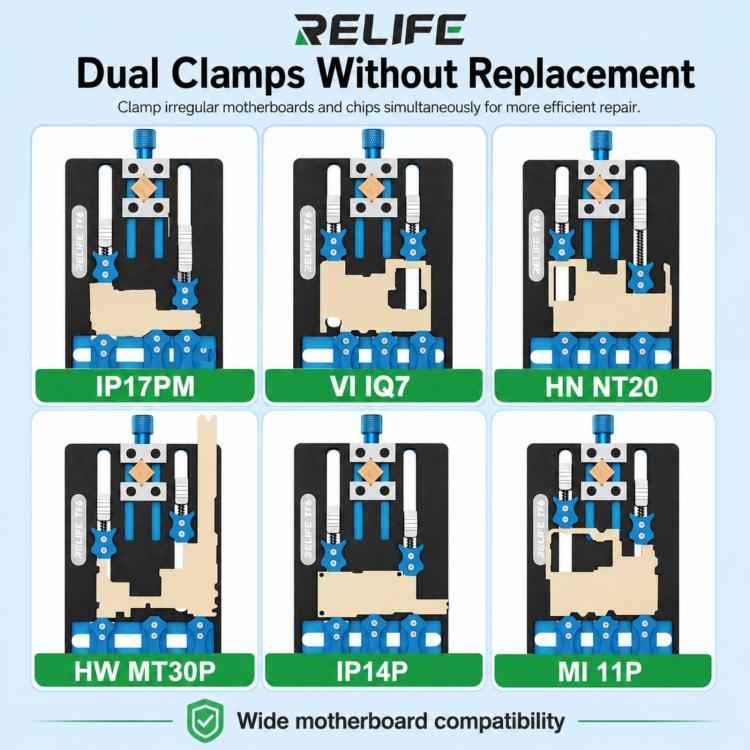 RELIFE TF6 Integrated Dual-Clamp Repair Fixture Compatible with Dual-Layer / Non-Standard Motherboards
