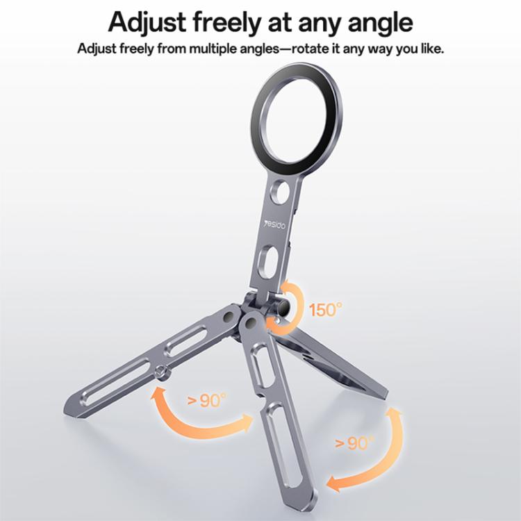 Yesido C231 Portable Folding Aluminum Alloy Tripod Desktop Magnetic Phone Selfie Stick Holder