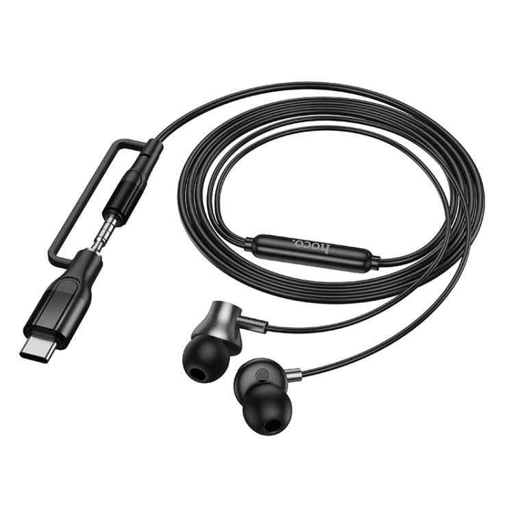hoco M119A Mia 2-in-1 3.5mm & Type-C Universal Digital Earphones with Microphone, M119A 3.5mm & Type-C
