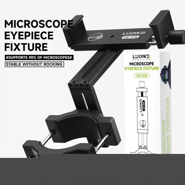 LUOWEI LW-318 Aluminum Telescopic Adjustable Microscope Eyepiece Fixture