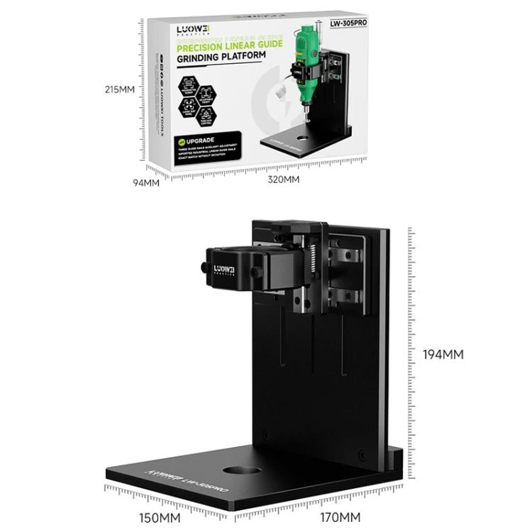 LUOWEI LW-305Pro Multifunctional Screen IC & Camera Outer Iron Ring Grinding Platform with Linear Guide, EU Plug