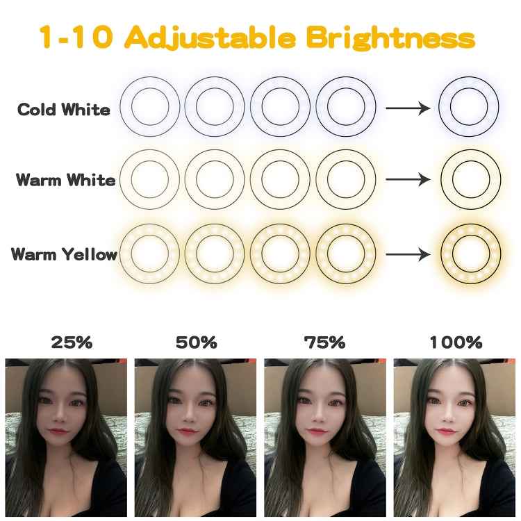 3.5 inch Adjustable Live Broadcast Aluminum Alloy Clip LED Fill Light with Phone Clamp