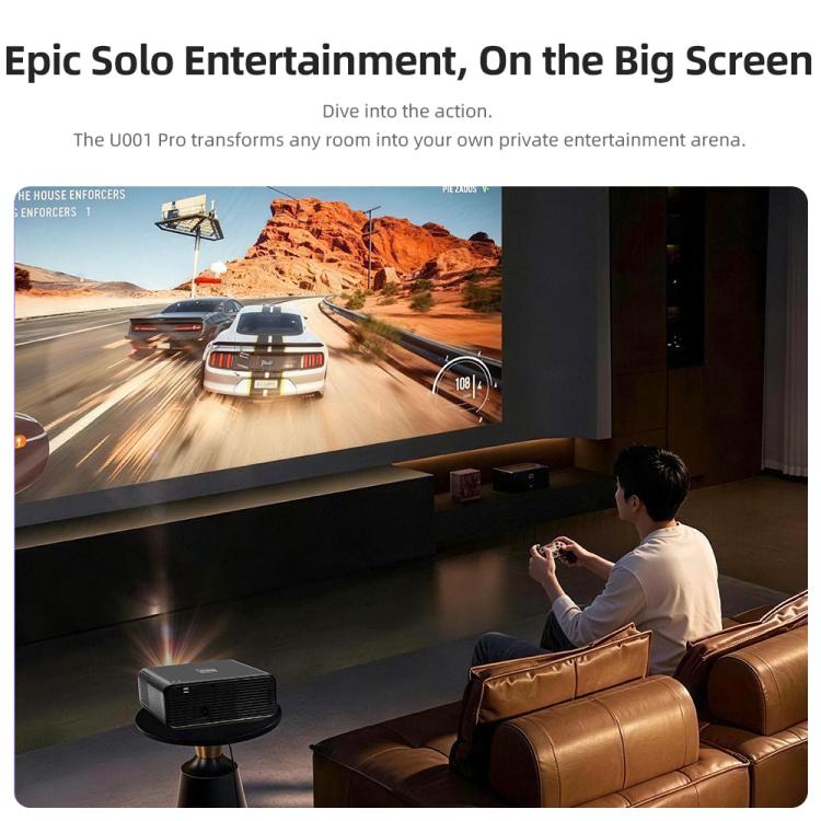 AUN U001 Pro 1080P 2050ANSI For Google TV Android 14 OS Smart Projector, EU Plug, US Plug, UK Plug, AU Plug