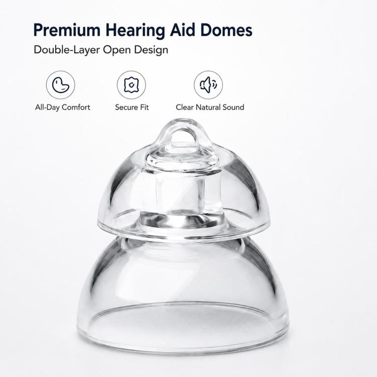 XDcase 6 Pairs Silicone MiniFit Power Domes Kit with Cleaning Tools & Carry Case, L/M/S Size, For Oticon Hearing Aids