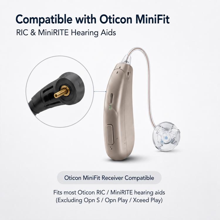 XDcase 6 Pairs Silicone MiniFit Power Domes Kit with Cleaning Tools & Carry Case, L/M/S Size, For Oticon Hearing Aids