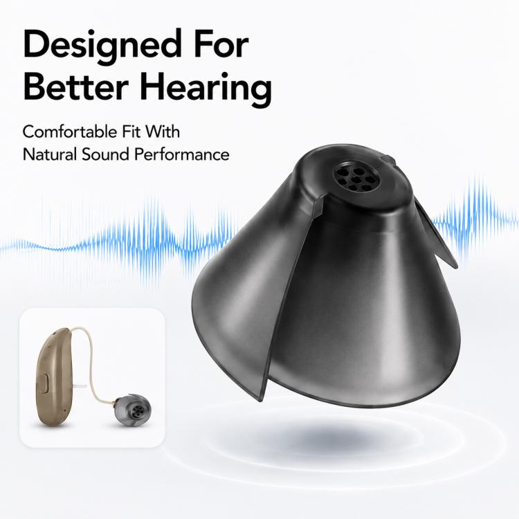 XDcase 10pcs Universal Tulip Design Semi-open RIC Hearing Aid Domes Kit