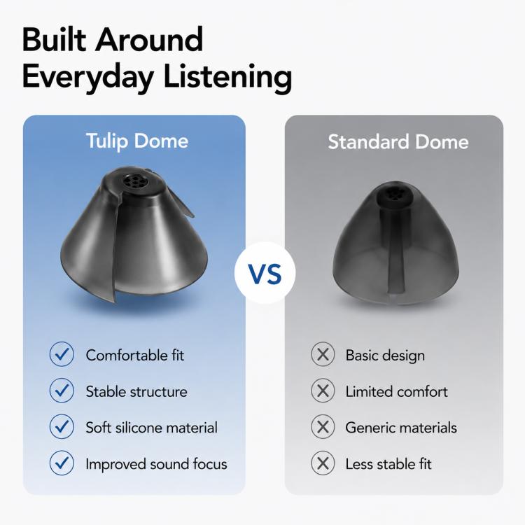 XDcase 10pcs Universal Tulip Design Semi-open RIC Hearing Aid Domes Kit