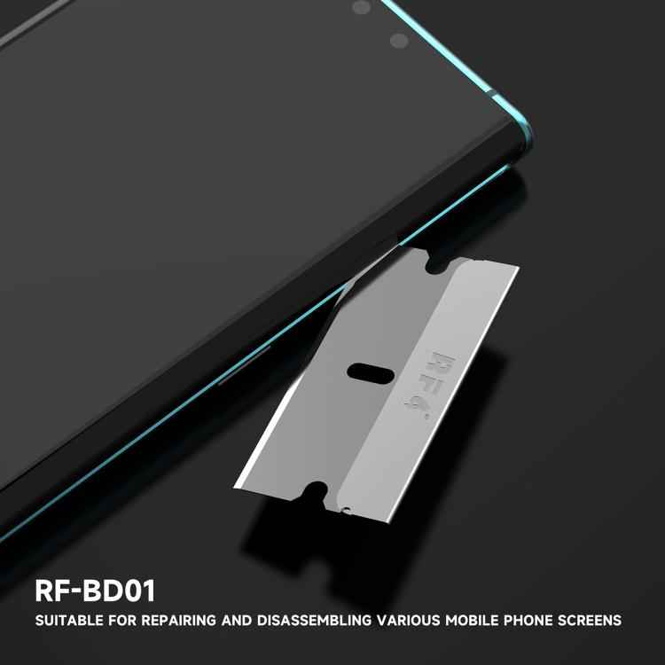 RF4 RF-BD01 100pcs Single-sided High Toughness Carbon Steel Blades for LCD Screen OCA Glue Remover, RF-BD01