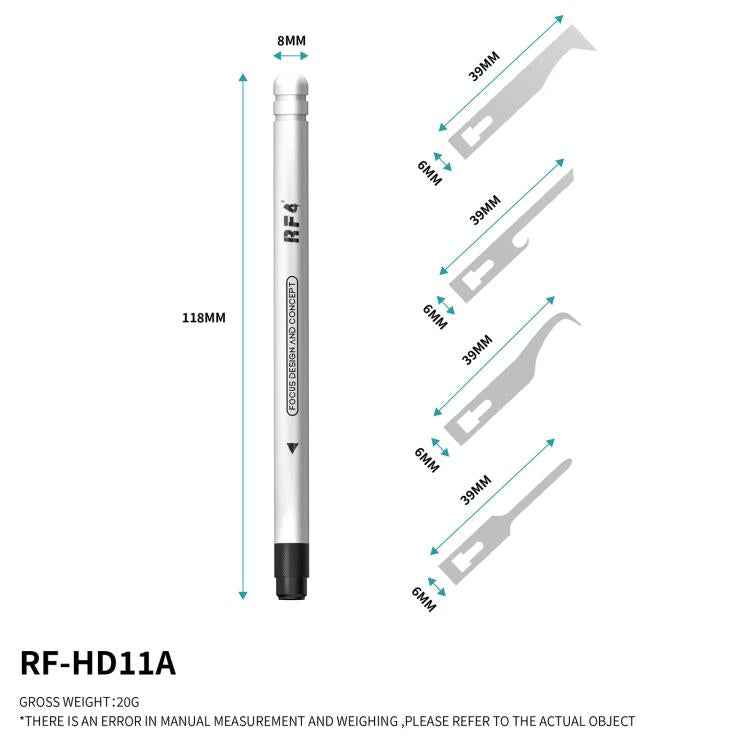 RF4 RF-HD11A 4-in-1 Scraper Knife Blades Set with Hnadle for PCB Glue Remover / Prying Dismantling, RF-HD11A