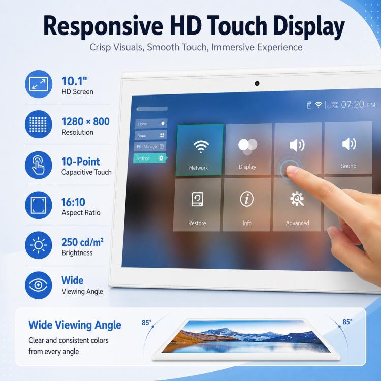 WD1028T 10.1 inch HD Dual Touch Screen Digital Signage, 2GB+16GB, Android 11 RK3568 Quad Core, EU Plug, US Plug, UK Plug