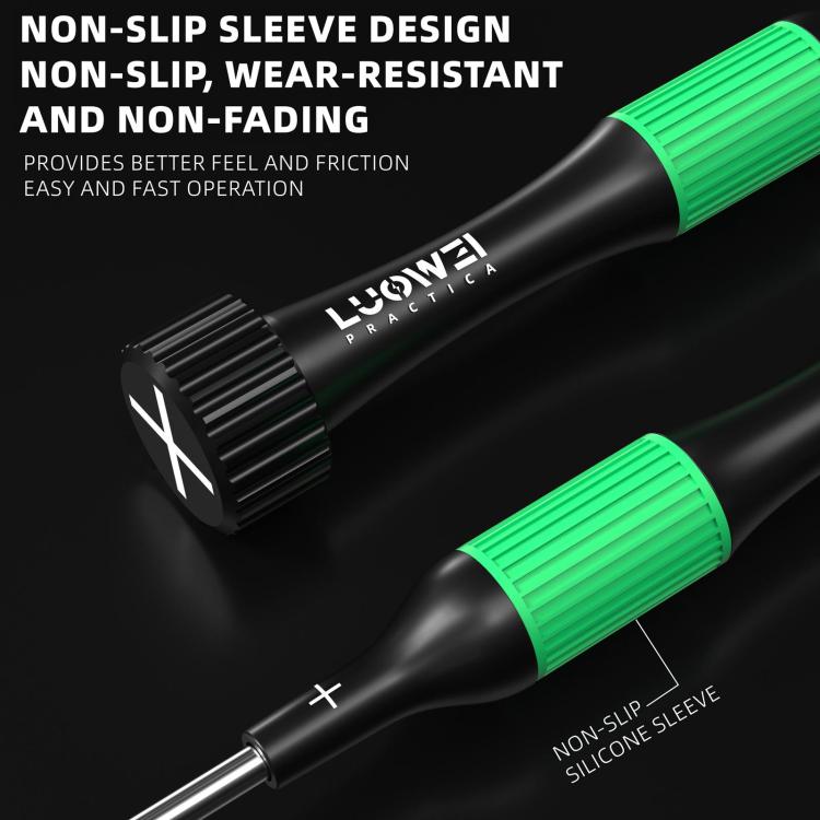 Luowei Little Boy Smooth Bearings Alloy Magnetic Screwdriver, Y-shaped 0.7, Hexagon T2, Cross 1.2, Five Stars 0.8, Medium Plate 2.5, 5 in 1 Set