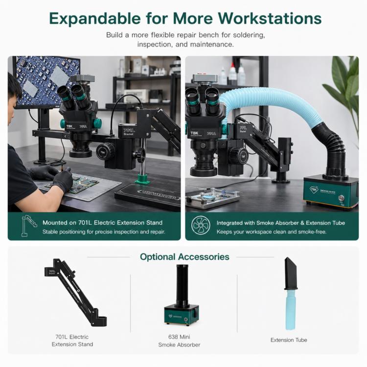 TBK TBK-701A 48MP 7X-60X Continuous Zoom Digital Microscope, TBK-701A
