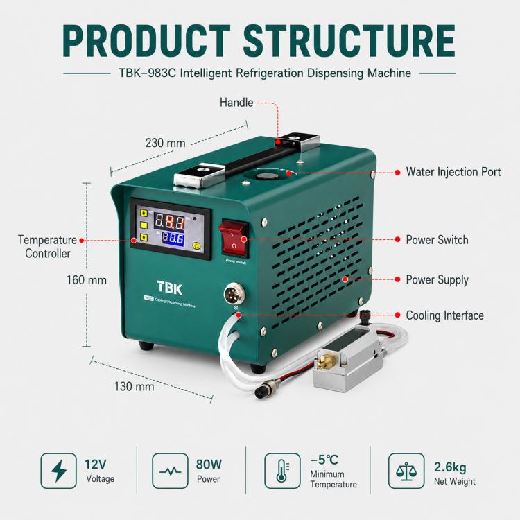 TBK TBK-983C AB Glue Cooling Dispensing Machine, AU Plug, EU Plug, US Plug, UK Plug