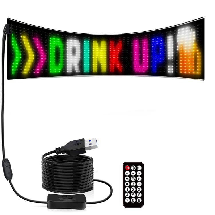 16 x 144 Pixels  Ultra-Thin Waterproof Programmable LED Flexible Matrix Display Screen, EU Plug, UK Plug, US Plug, USB Plug