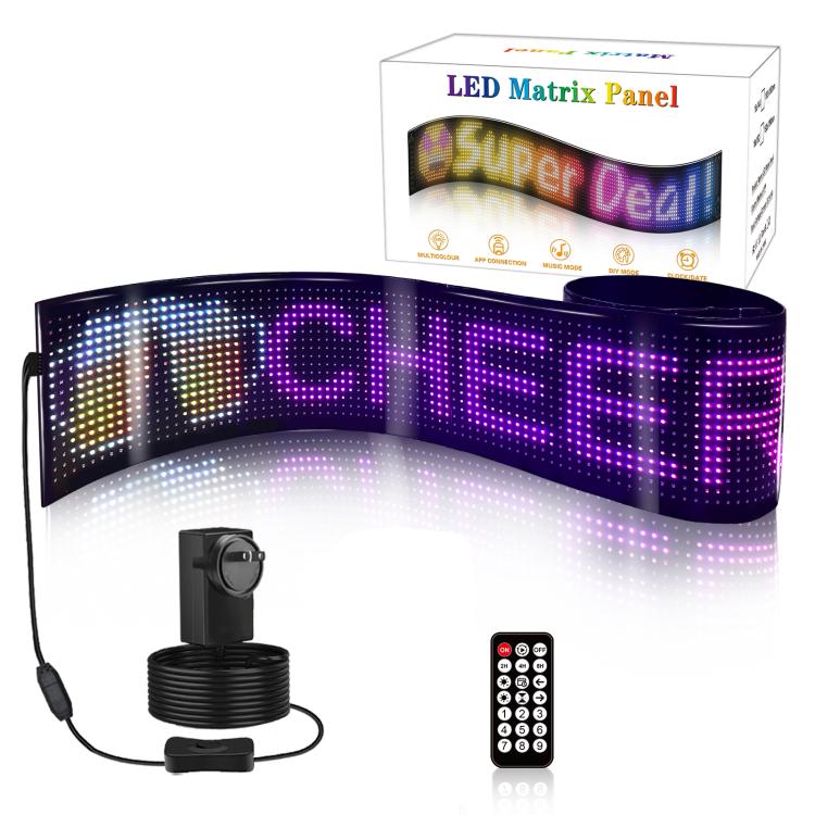 16 x 144 Pixels  Ultra-Thin Waterproof Programmable LED Flexible Matrix Display Screen, EU Plug, UK Plug, US Plug, USB Plug