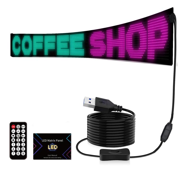 16 x 192 Pixels Ultra-Thin Waterproof Programmable LED Flexible Matrix Display Screen, EU Plug, UK Plug, US Plug, USB Plug