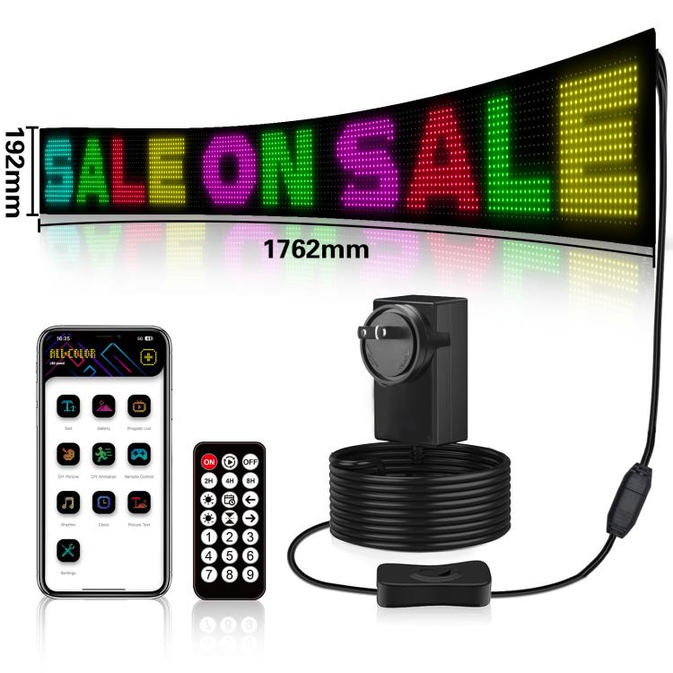 16 x 192 Pixels Ultra-Thin Waterproof Programmable LED Flexible Matrix Display Screen, EU Plug, UK Plug, US Plug, USB Plug