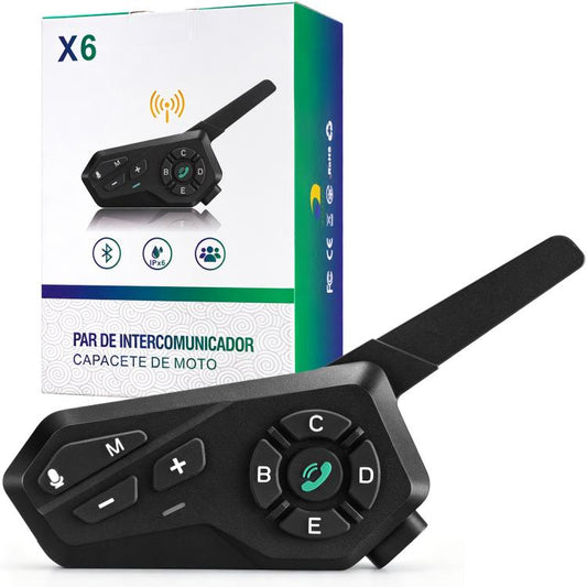 Motorcycle Helmet Waterproof Wireless Walkie-Talkie Bluetooth Earphone, Black