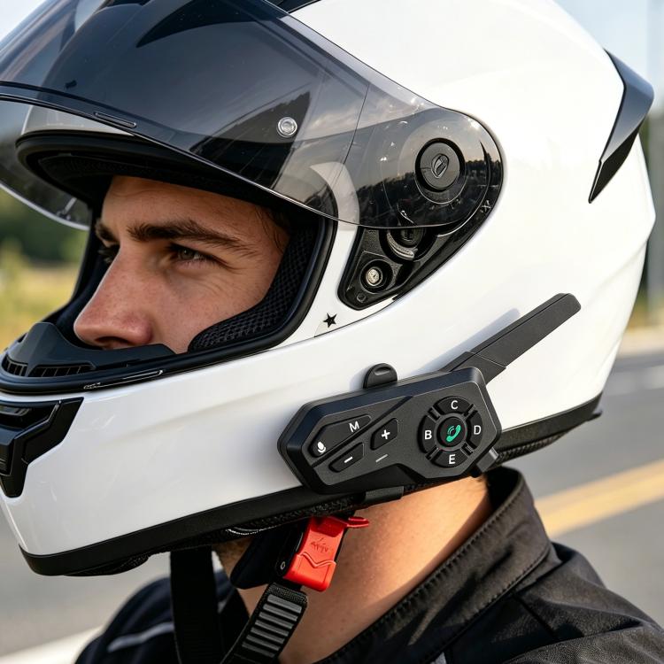 Motorcycle Helmet Waterproof Wireless Walkie-Talkie Bluetooth Earphone, Black