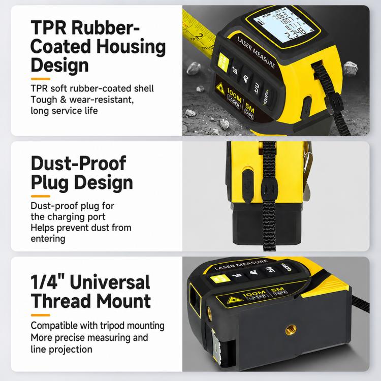 4 in 1 High-Precision Infrared Cross Line Bluetooth Laser Rangefinder, 40m, 60m, 80m, 100m