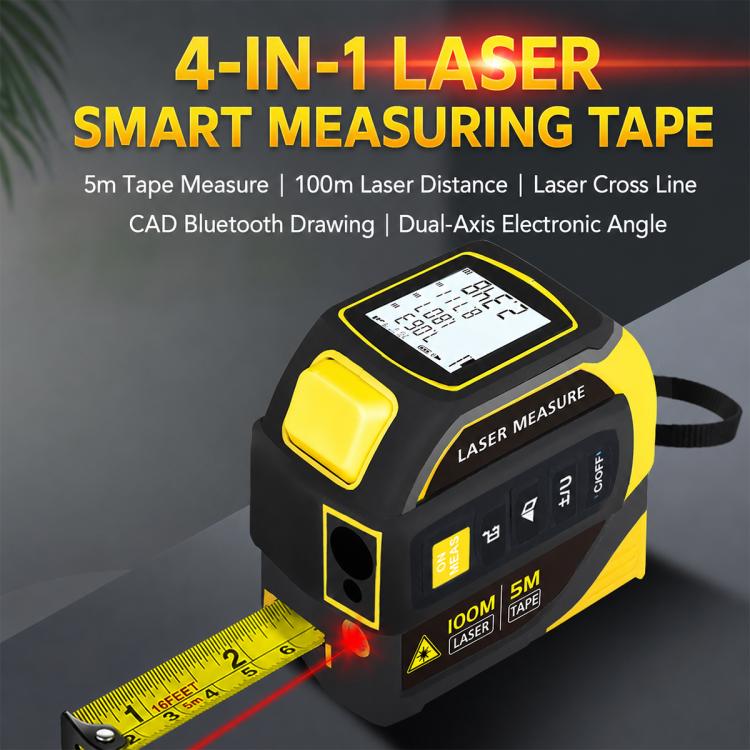 4 in 1 High-Precision Infrared Cross Line Bluetooth Laser Rangefinder, 40m, 60m, 80m, 100m