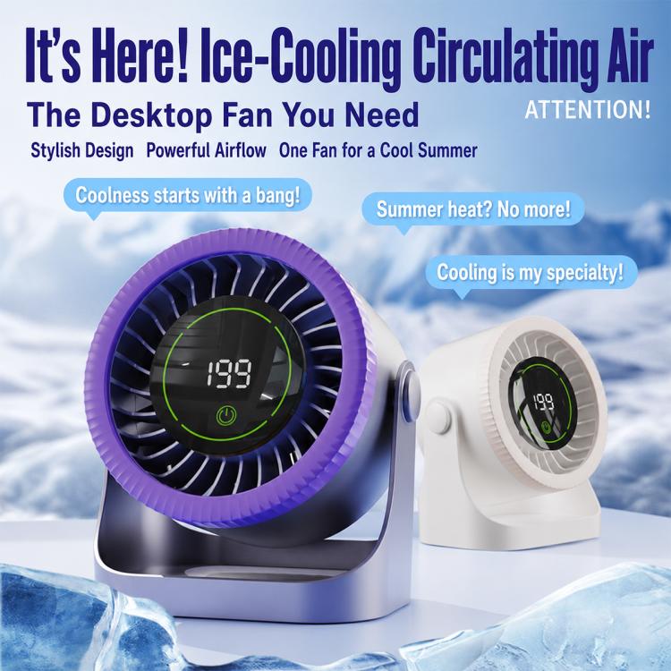 Y26 Dual-Duct Desktop Circulating Fan with Digital Display