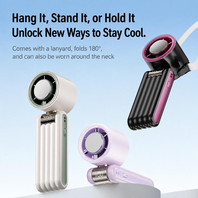 Y29 High Speed Cooling Folding Handheld Fan with Digital Display