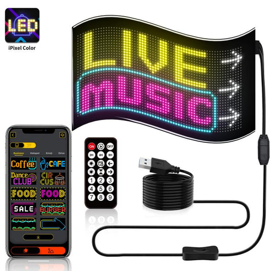 Double Row Ultra-Thin Waterproof LED Flexible Advertising Matrix Display Screen, USB 32x64 Pixels, USB 32x96 Pixels, USB 32x128 Pixels, USB 32x160 Pixels, USB 32x192 Pixels
