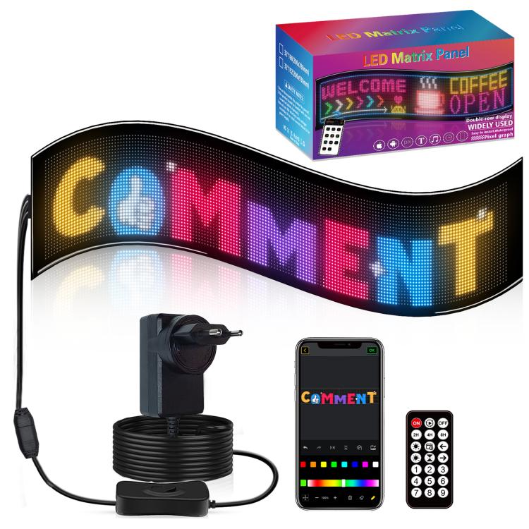 32x160 Pixels Double Row Ultra-Thin Waterproof LED Flexible Advertising Matrix Display Screen, 78 x 20cm