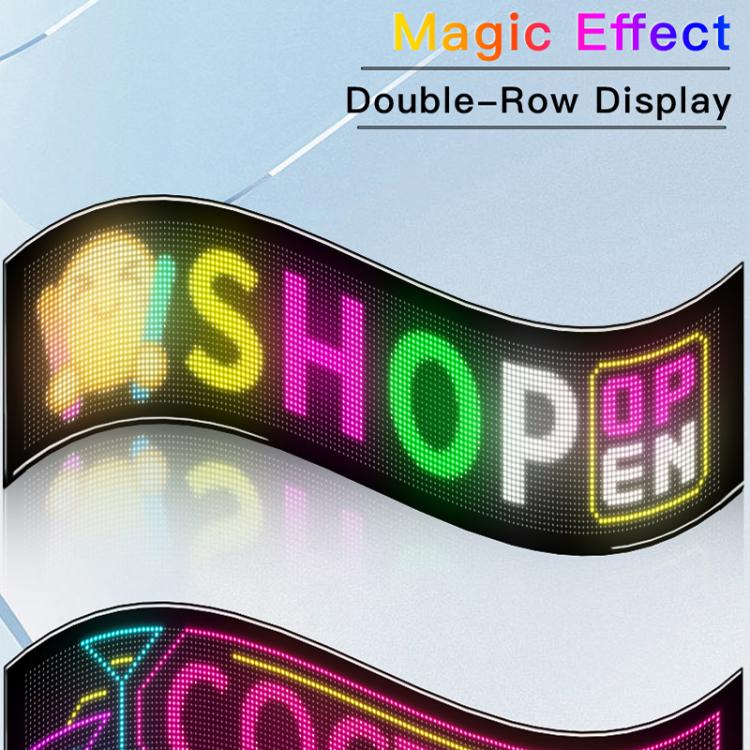 32x160 Pixels Double Row Ultra-Thin Waterproof LED Flexible Advertising Matrix Display Screen, 78 x 20cm