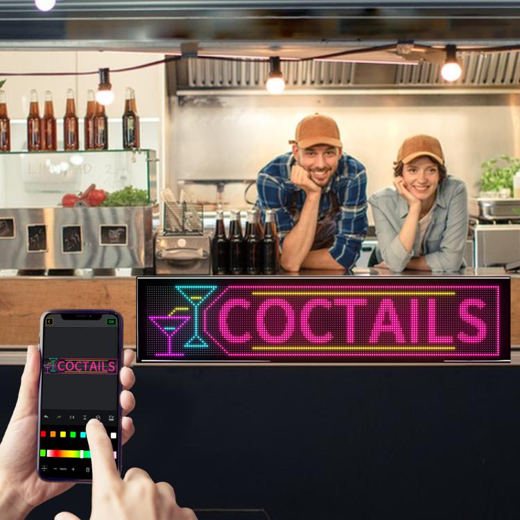 32x160 Pixels Double Row Ultra-Thin Waterproof LED Flexible Advertising Matrix Display Screen, 78 x 20cm