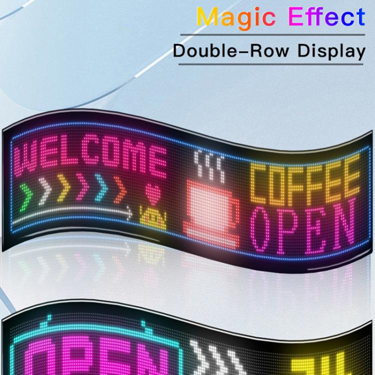 32x192 Pixels Double Row Ultra-Thin Waterproof LED Flexible Advertising Matrix Display Screen, 93 x 20cm