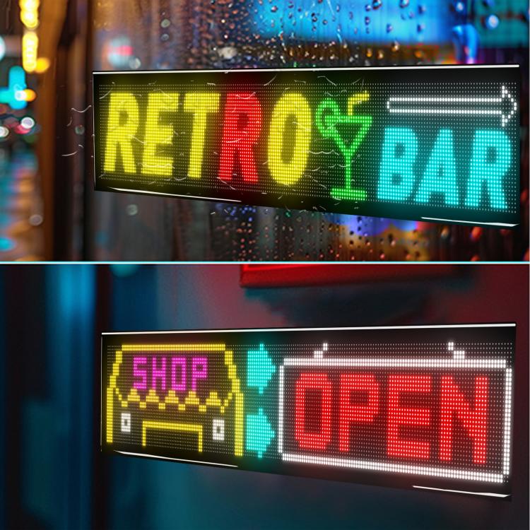 32x192 Pixels Double Row Ultra-Thin Waterproof LED Flexible Advertising Matrix Display Screen, 93 x 20cm