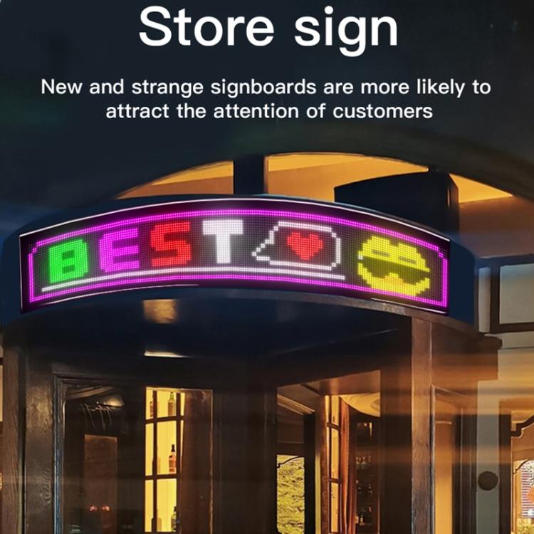 32x192 Pixels Double Row Ultra-Thin Waterproof LED Flexible Advertising Matrix Display Screen, 93 x 20cm