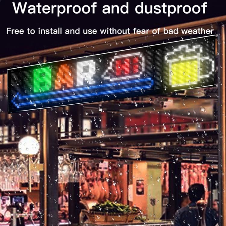 32x192 Pixels Double Row Ultra-Thin Waterproof LED Flexible Advertising Matrix Display Screen, 93 x 20cm