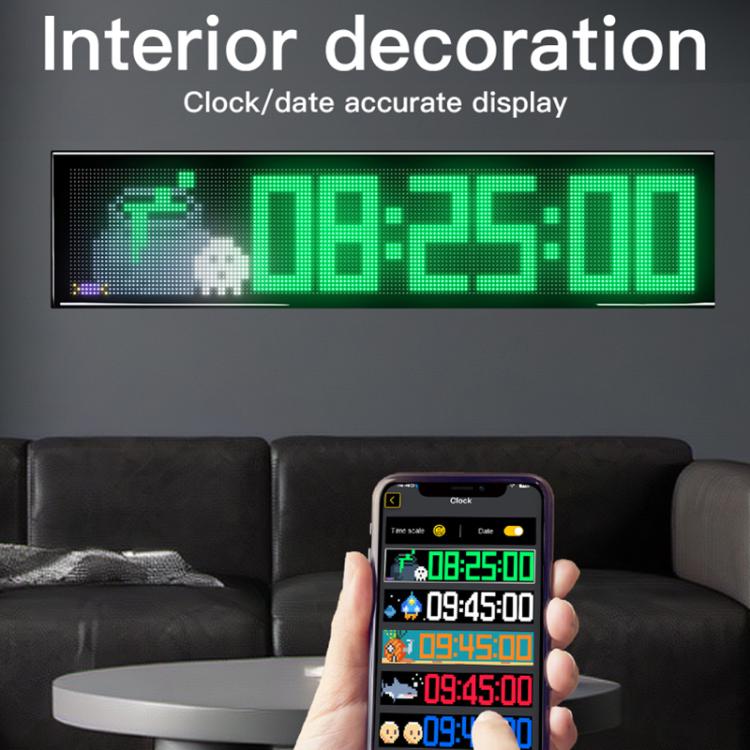32x192 Pixels Double Row Ultra-Thin Waterproof LED Flexible Advertising Matrix Display Screen, 93 x 20cm