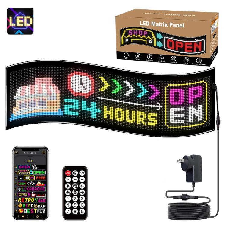32x128 Pixels Dual Row Ultra-Thin LED Flexible Advertising Matrix Display Screen, Size: 98 x 28cm, 98 x 28cm