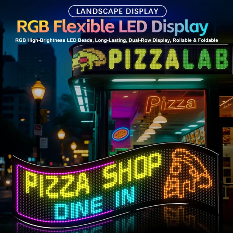 32x128 Pixels Dual Row Ultra-Thin LED Flexible Advertising Matrix Display Screen, Size: 98 x 28cm, 98 x 28cm