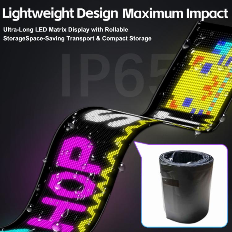 32x128 Pixels Dual Row Ultra-Thin LED Flexible Advertising Matrix Display Screen, Size: 98 x 28cm, 98 x 28cm