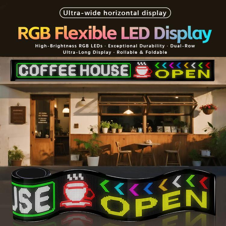 32x448 Pixels Dual Row Ultra-Thin LED Flexible Advertising Matrix Display Screen, Size: 334 x 29.4cm, 334 x 29.4cm