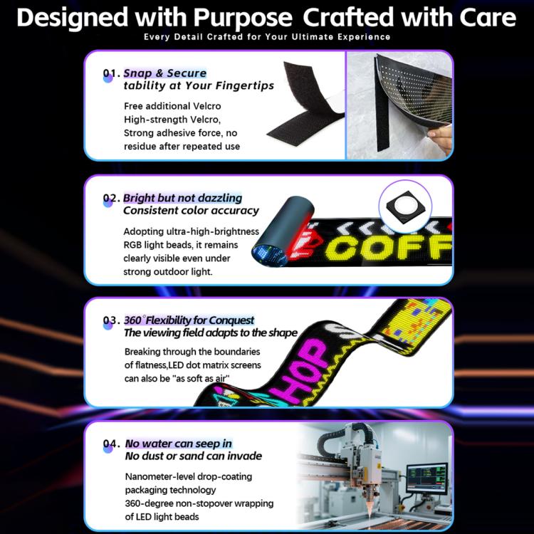 32x448 Pixels Dual Row Ultra-Thin LED Flexible Advertising Matrix Display Screen, Size: 334 x 29.4cm, 334 x 29.4cm