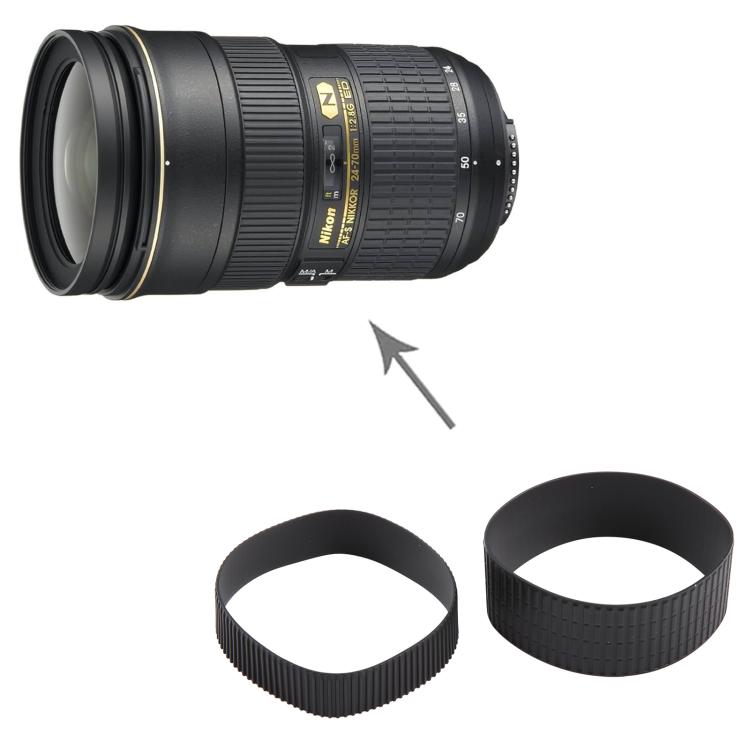 Camera Lens Zoom Focus Ring Grip Set, For Nikon AF-S Nikkor 24-70mm f / 2.8G ED