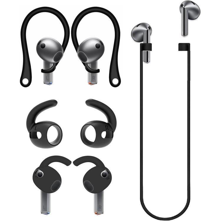 XDcase Silicone Sports Anti-Slip Ear Covers & Ear Hooks & Anti-Lost Strap Combo Set, For Galaxy Buds3 Pro