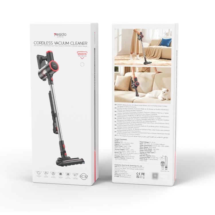 Yesido EC32 Handheld Wireless Vacuum Cleaner 12000Pa Suction Multifunction Cleaning Dust Removal Tool, EU Plug, UK Plug