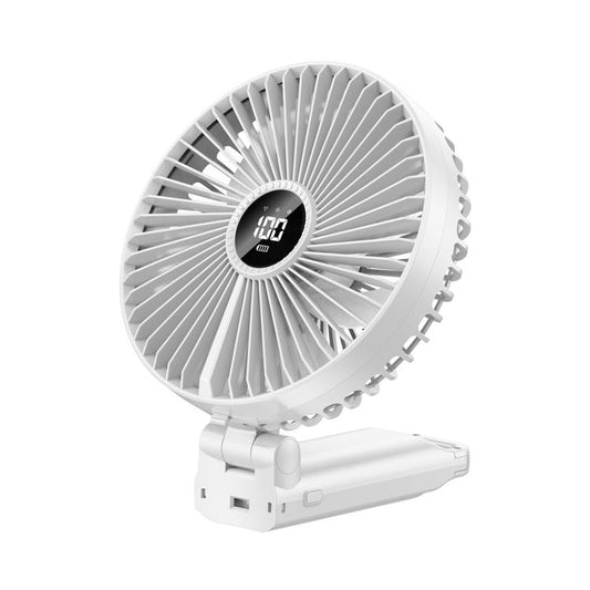 F7 Large Folding Handheld Fan with LED Digital Display