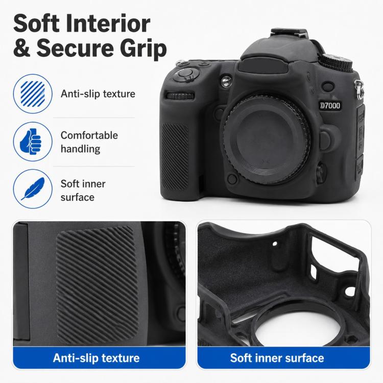 Soft Silicone Camera Protective Case, For Nikon D7000